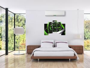 Zelená a sivá - moderný obraz do bytu (Obraz 125x90cm)