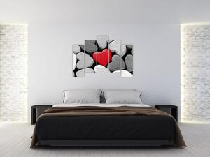 Červené srdce - obrazy na stenu (Obraz 125x90cm)