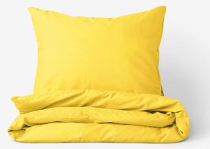 Goldea bavlnené posteľné obliečky - žlté 140 x 220 a 70 x 90 cm