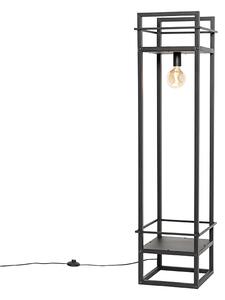 Priemyselná stojaca lampa čierna - Cage Rack