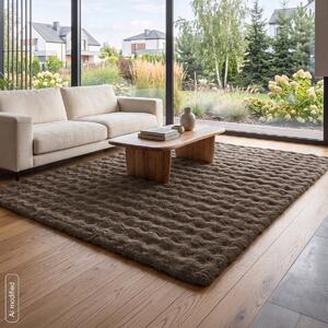 Dekorstudio Kožušinový koberec LILY s 3D efektom - hnedý Rozmer koberca: 80x150cm