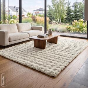 Dekorstudio Kožušinový koberec LILY s 3D efektom - krémový Rozmer koberca: 120x160cm