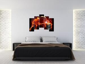 Moderný obraz - ohnivý muž (Obraz 125x90cm)