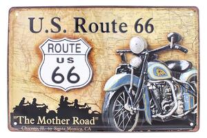 Retro ceduľa U.S.Route 66 The Mother Road 30x20cm (Plechová ceduľa na stenu - rozmery: 30x15cm, materiál: kov)