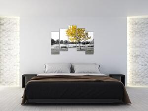 Obraz žltého stromu v prírode (Obraz 125x90cm)