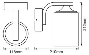 Ledvance - Vonkajšie nástenné svietidlo CYLINDER 1xE27/60W/230V IP43