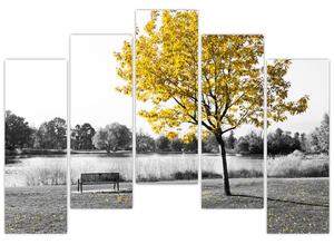 Obraz žltého stromu v prírode (Obraz 125x90cm)