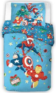 Carbotex Detské bavlnené obliečky Avengers Vianočná Jazda, 140 x 200 cm, 70 x 90 cm