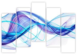 Obraz: abstraktné modrá vlna (Obraz 125x90cm)
