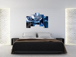 Modrý abstraktný obraz (Obraz 125x90cm)