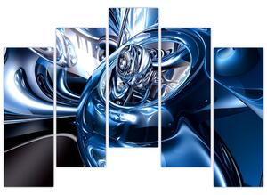 Modrý abstraktný obraz (Obraz 125x90cm)