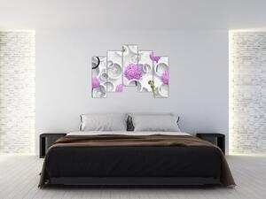 Moderný obraz ružových kvetov (Obraz 125x90cm)