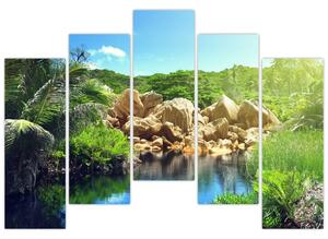 Obraz jazera na Seychelách (Obraz 125x90cm)
