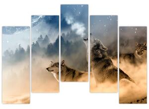 Obraz - vyjící vlci (Obraz 125x90cm)