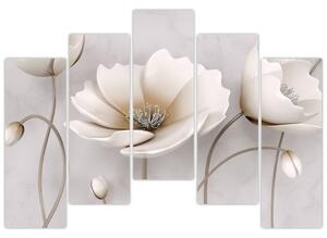 Obraz bieleho kvetu (Obraz 125x90cm)