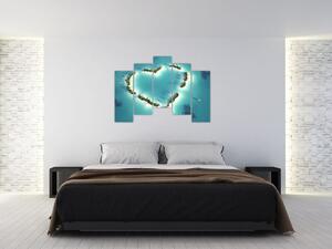 Obraz srdce v mori (Obraz 125x90cm)
