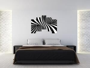 Čiernobiely abstraktný obraz (Obraz 125x90cm)