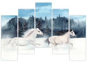 Obraz bežiacich koní (Obraz 125x90cm)