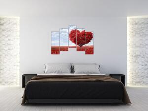 Červené srdce - obraz (Obraz 125x90cm)