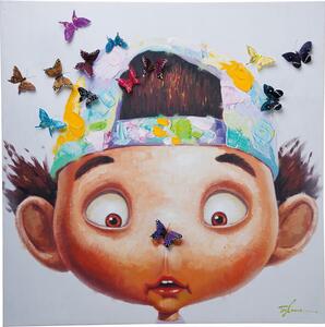 Boy with Butterflies obraz viacfarebný