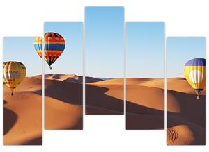 Obraz - teplovzdušné balóny v púšti (Obraz 125x90cm)