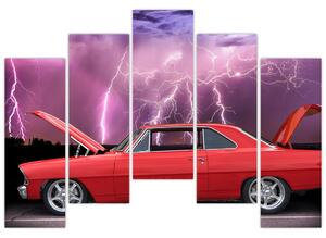 Obraz červeného auta (Obraz 125x90cm)