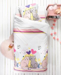 Detská posteľná bielizeň Mačacia láska, pre 1 osobu, bavlna
