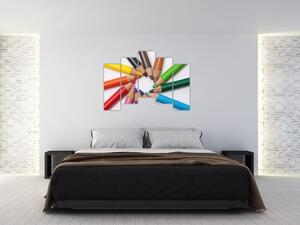 Obraz - farebný kruh z pasteliek (Obraz 125x90cm)