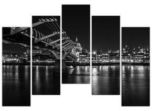 Čiernobiely obraz mosta (Obraz 125x90cm)