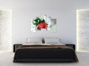Obraz jahody v jogurte (Obraz 125x90cm)
