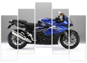 Obraz modrého motocykla (Obraz 125x90cm)