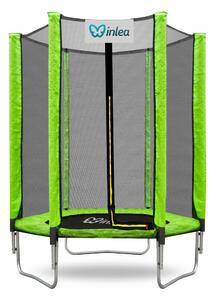 INLEA PREMIUM Jump Trampolína 150 cm s vonkajšou ochrannou sieťou - svetlozelená