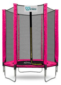 INLEA PREMIUM Jump Trampolína 150 cm s vonkajšou ochrannou sieťou - ružová
