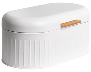 Chlebník biely železný 33 x 17 x 16 cm dekoratívny s vekom moderný štýl kuchyňa