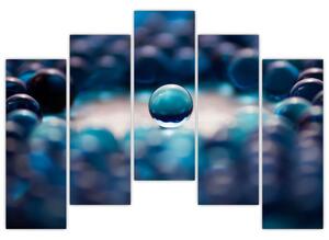 Obraz modré sklenené guľôčky (Obraz 125x90cm)