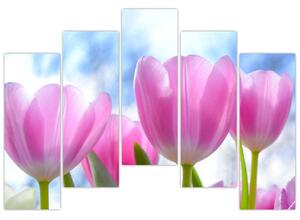 Obraz ružových tulipánov (Obraz 125x90cm)