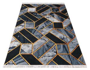DY Čierno-zlatý koberec s geometrickým vzorom Black 04 Rozmer: 160x220 cm