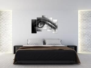 Čiernobiely obraz - detail oka (Obraz 125x90cm)