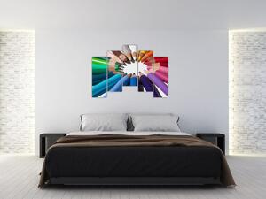 Obraz - kruh z farebných pasteliek (Obraz 125x90cm)