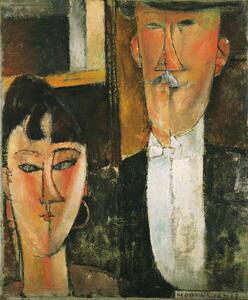 Modigliani, Amedeo - Umelecká tlač Bride and Groom - Peinture de Amedeo Modigliani, (35 x 40 cm)