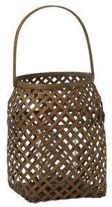 Hnedá pletená bambusová lampáš Bamboo - 22 * ​​22 * ​​29 cm - J-Line by Jolipa