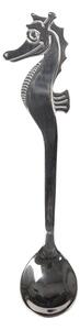 Lyžička s morským koníkom - strieborná - 3 * 13 cm - Clayre & Eef