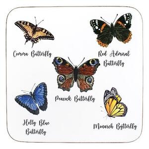 6 ks pevné korkové podtácky s motýľmi - 10 * 10 * 0,4 cm - Mars & More