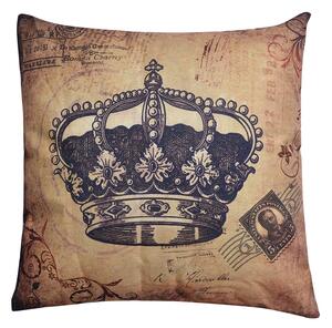 Vankúš s historickým potlačou a korunou - 43 * 43 cm - Clayre & Eef