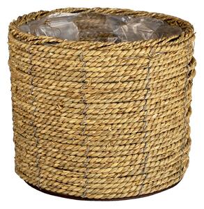 Pletený prírodný obal na kvetinu M - Ø 26 * 21 cm - Clayre & Eef