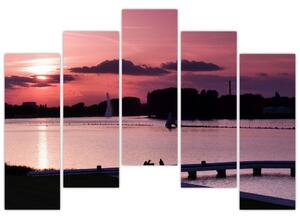 Západ slnka na vode, obraz (Obraz 125x90cm)