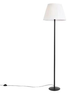 Moderná stojaca lampa čierna s bielym skladaným tienidlom 45 cm - Simplo