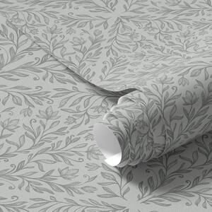 Tapety Botanický damašek v svetlošedej farbe s jemným obrysom, Tapety kvety, a00815v2 : Uwalls.sk