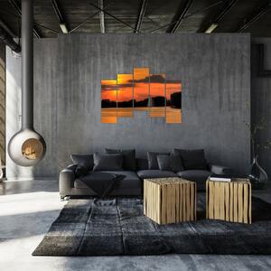 Západ slnka na vode - obraz na stenu (Obraz 125x90cm)