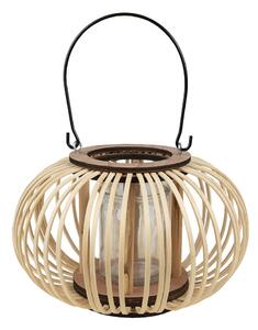 Prírodný drevený lampáš Bamboo - Ø25*15 cm - Clayre & Eef